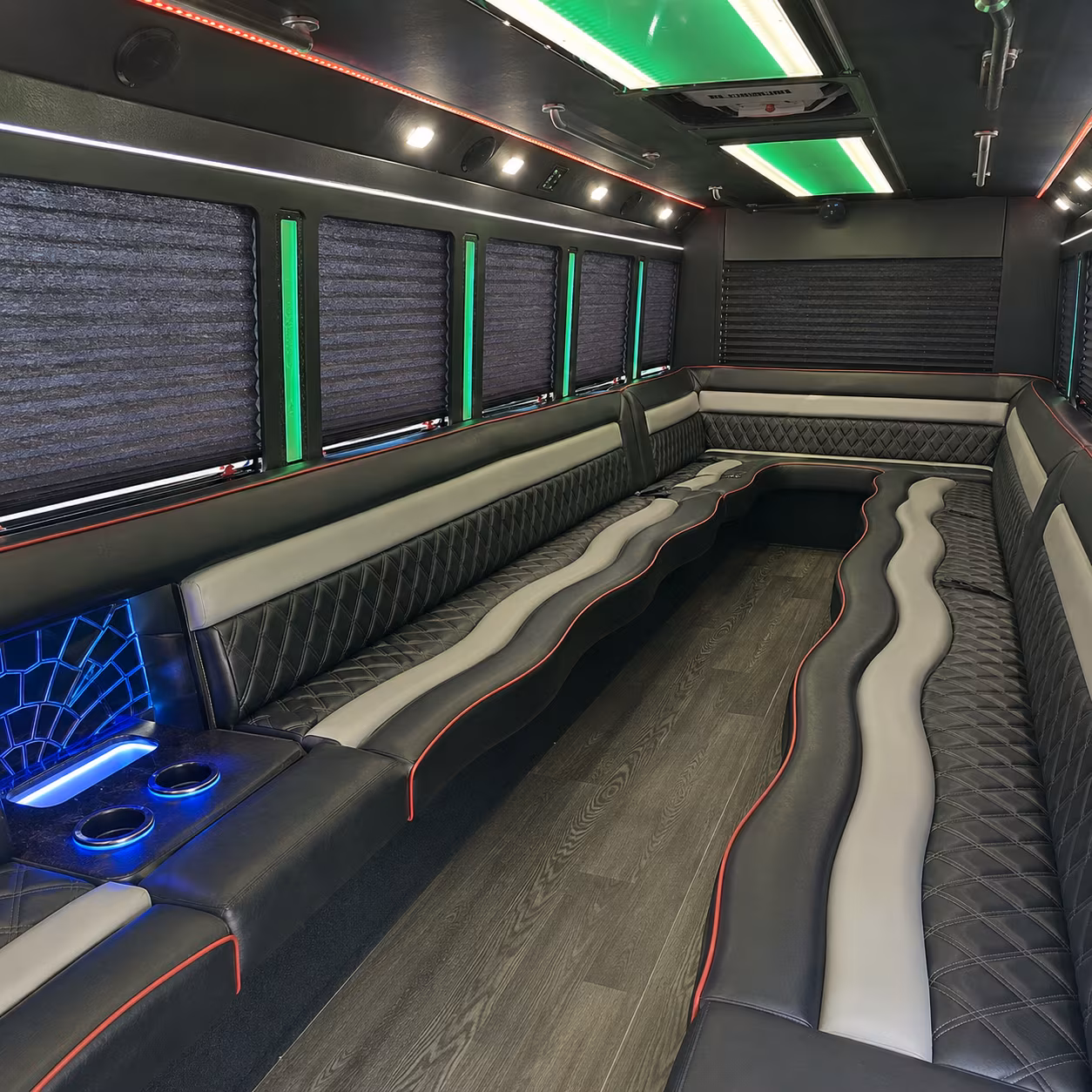28 Passenger Party Bus Interior