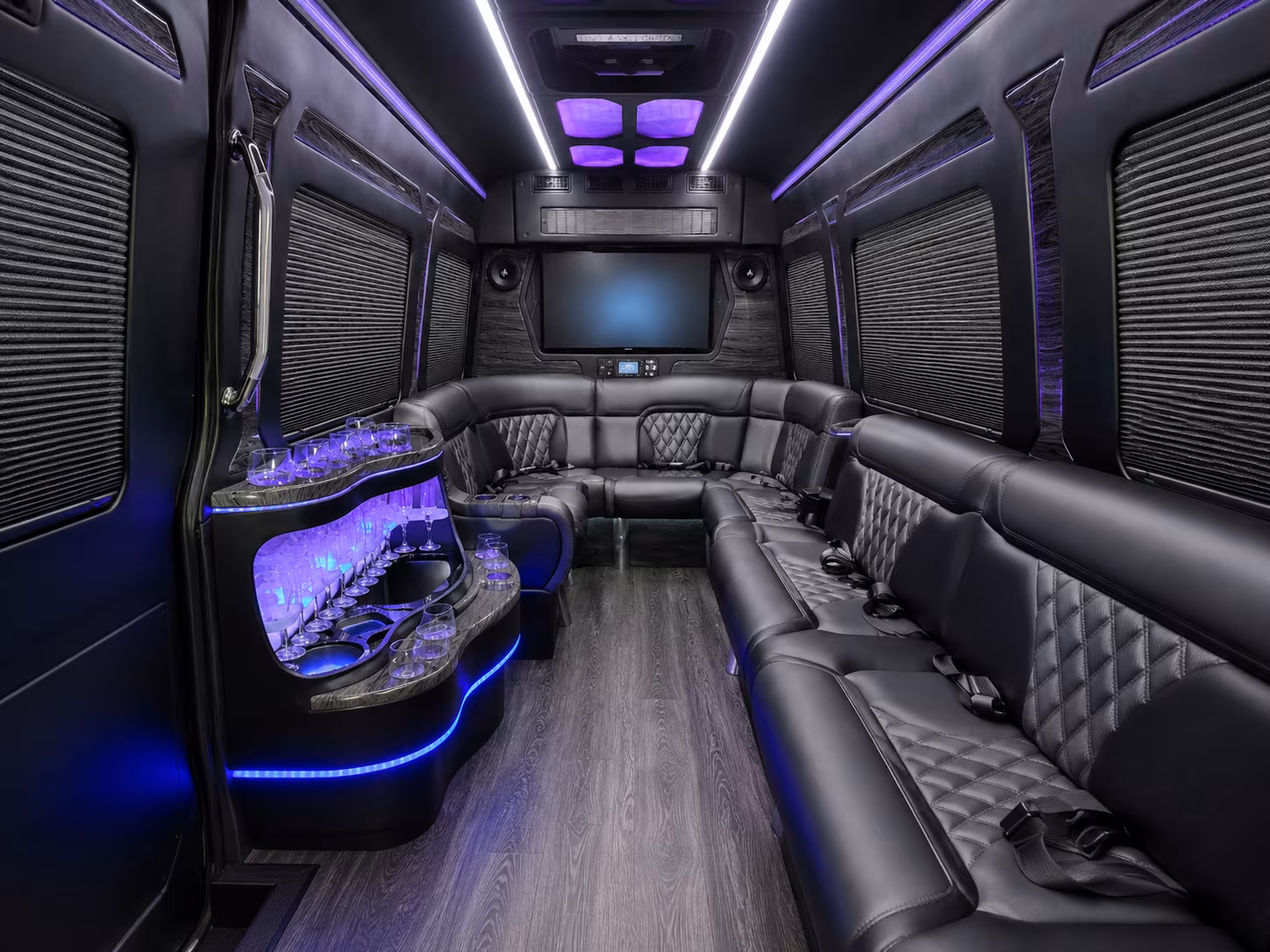 Montgomery Airport Shuttle & Transportation party bus interior