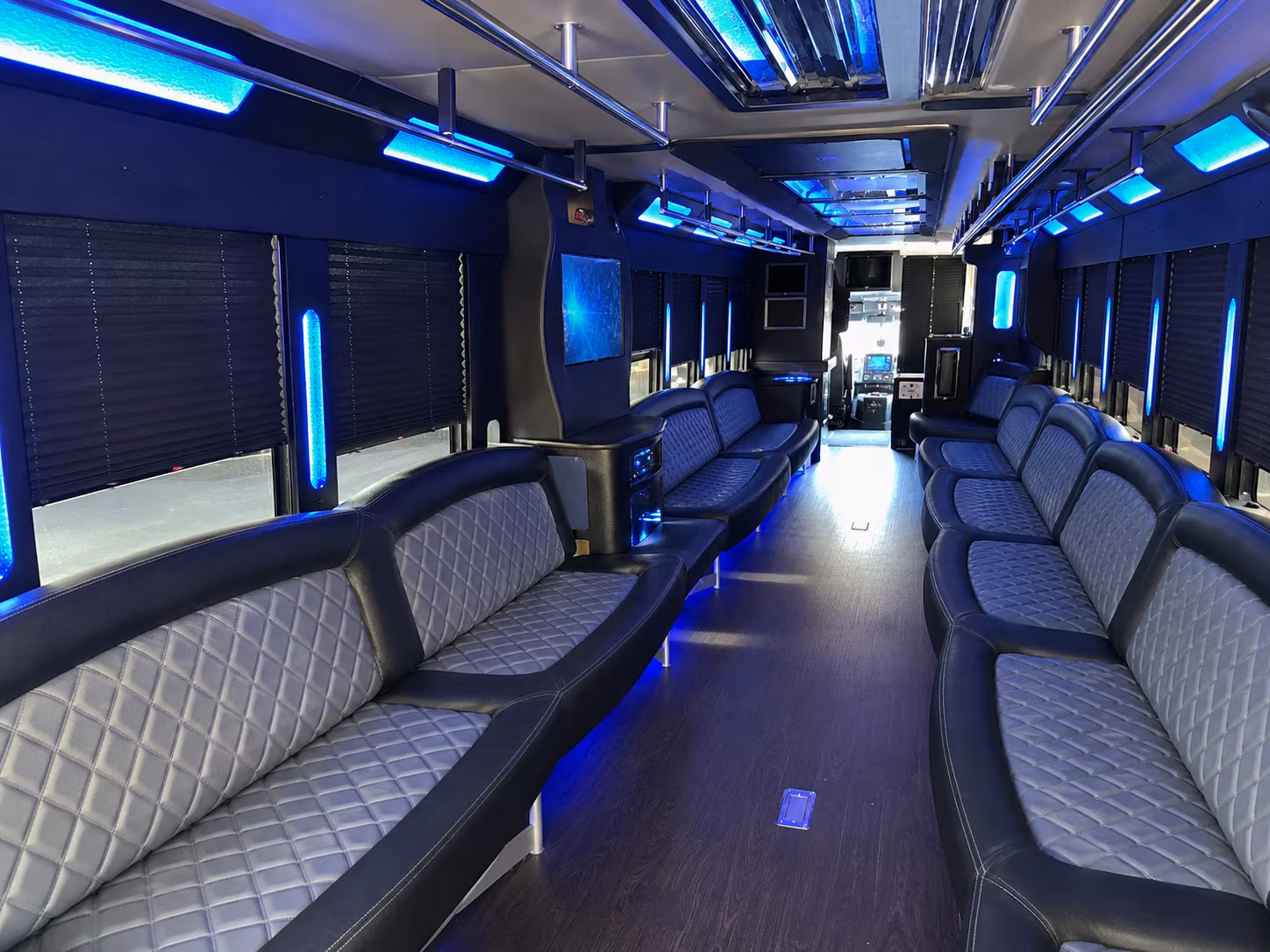 Montgomery Bachelor & Bachelorette Transportation party bus interior