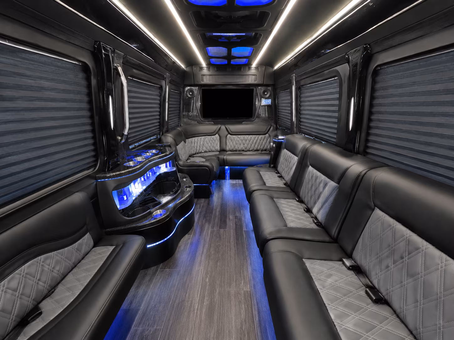 Montgomery School Event Transportation party bus interior