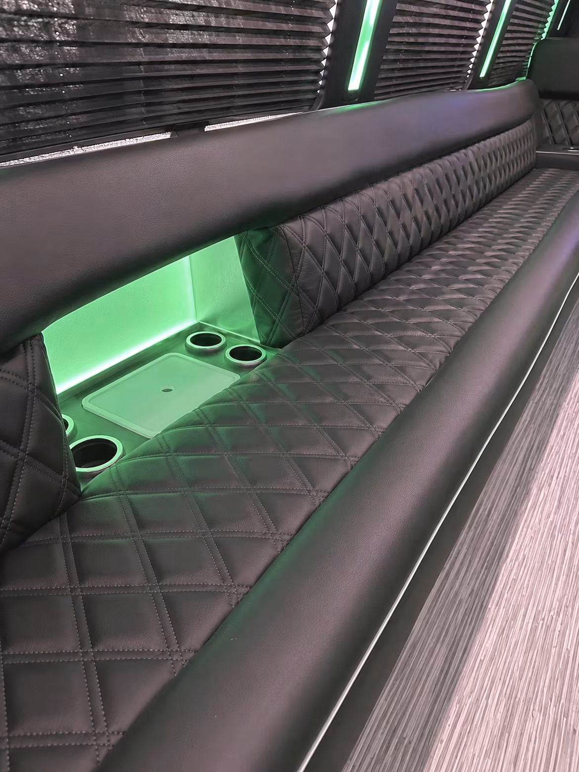 Montgomery Wedding Transportation party bus interior