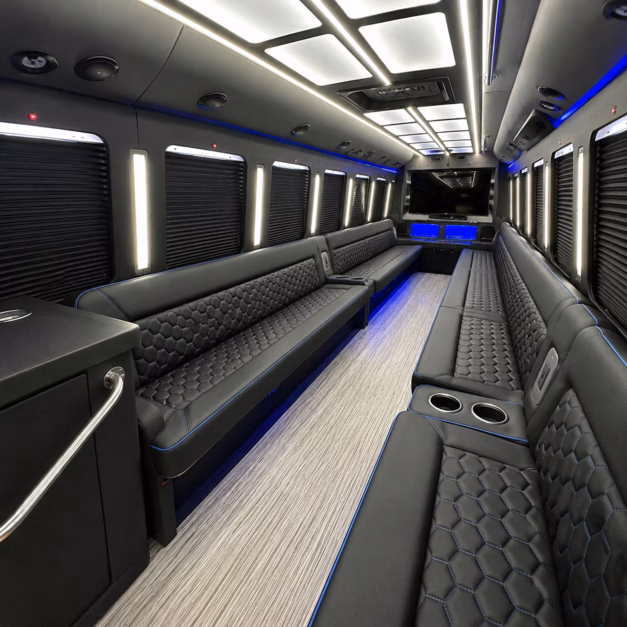 Montgomery Winery Tour & Pub Crawl Transportation party bus interior
