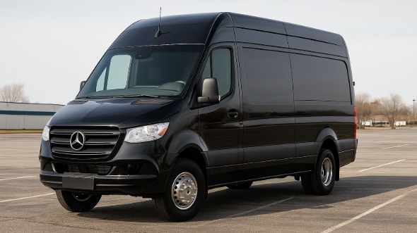 Exterior of Charter Bus Company Macon's 14 Passenger Sprinter Limousine in Macon