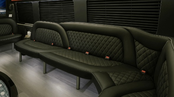 Interior of Charter Bus Company Columbus's 15 Passenger Party Bus in Columbus