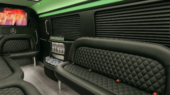 Interior of Charter Bus Company Mobile's 18 Passenger Party Bus in Mobile