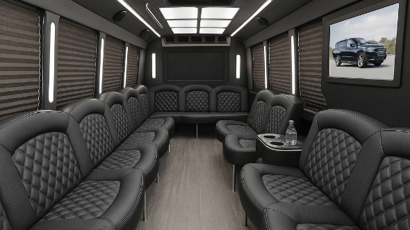 Interior of Charter Bus Company Birmingham's 20 Passenger Party Bus in Birmingham