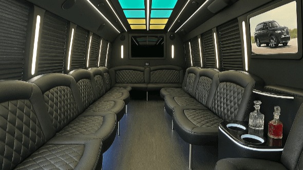 Interior of Charter Bus Company Atlanta's 25 Passenger Party Bus in Atlanta