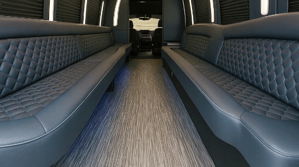 Interior of Charter Bus Company Decatur's 25 Passenger Party Bus in Decatur