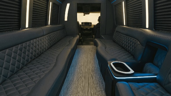 Interior of Charter Bus Company Hoover's 25 Passenger Party Bus in Hoover