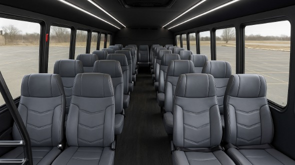Interior of Charter Bus Company Montgomery's 28 Passenger Minibus in Montgomery
