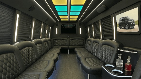 Interior of Charter Bus Company Atlanta's 28 Passenger Party Bus in Atlanta