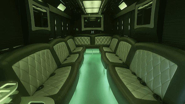 Interior of Charter Bus Company Macon's 28 Passenger Party Bus in Macon