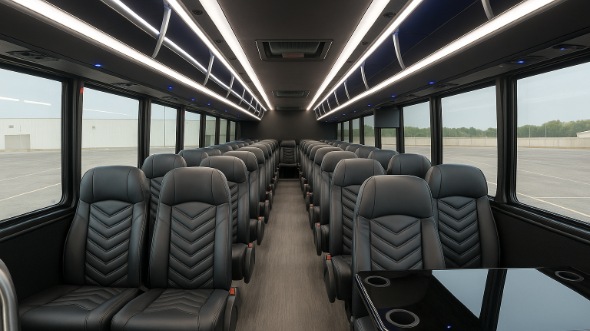 Interior of Charter Bus Company Montgomery's 30 Passenger Minibus in Montgomery