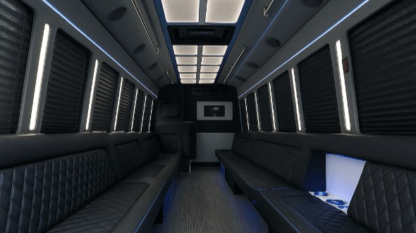 Interior of Charter Bus Company Mobile's 30 Passenger Party Bus in Mobile