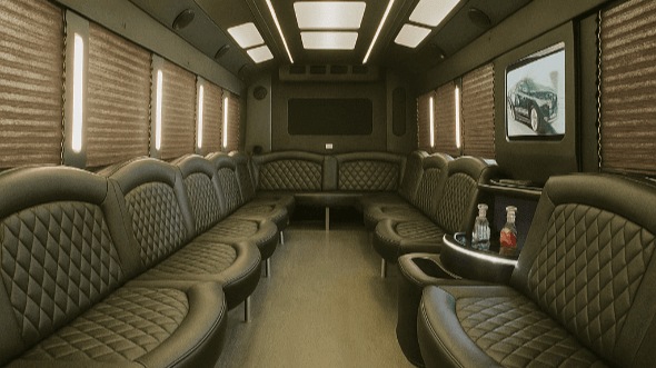 Interior of Montgomery Party Bus Company's 30 Passenger Party Bus in Montgomery