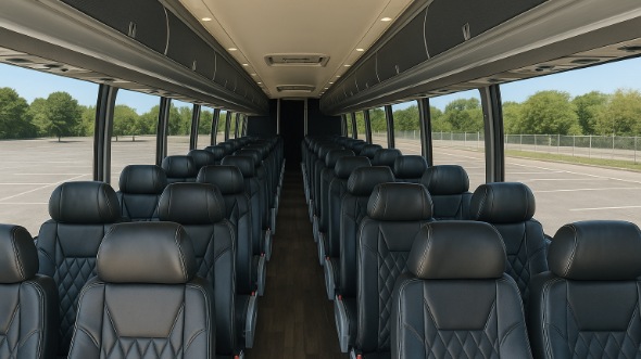 Interior of Charter Bus Company Montgomery's 45 Passenger Charter Bus in Montgomery