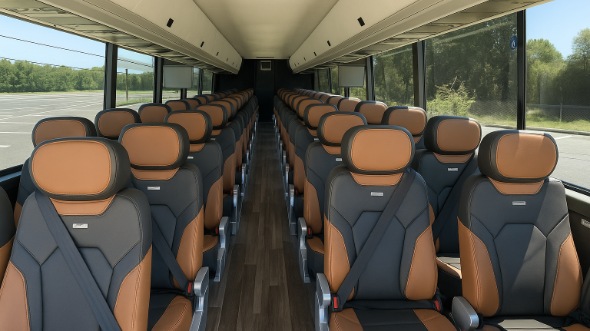 Interior of Charter Bus Company Montgomery's 46 Passenger Charter Bus in Montgomery
