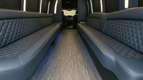 Interior of Charter Bus Company Dothan's 50 Passenger Party Bus in Dothan