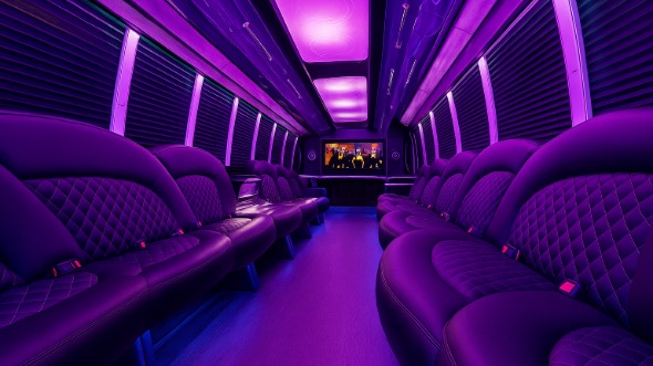 Interior of Montgomery Party Bus Company's 50 Passenger Party Bus in Montgomery