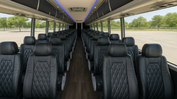 Interior of Charter Bus Company Montgomery's 51 Passenger Charter Bus in Montgomery