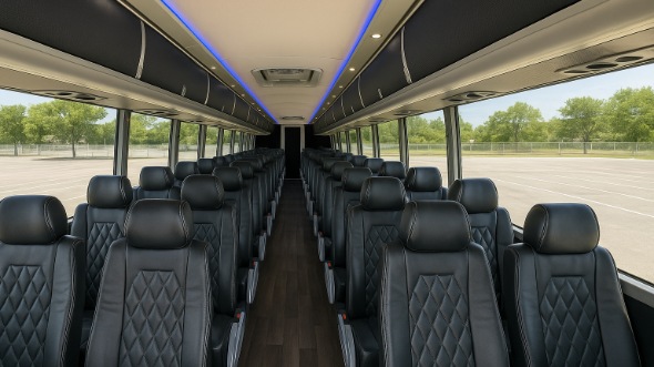 Interior of Charter Bus Company Montgomery's 55 Passenger Charter Bus in Montgomery